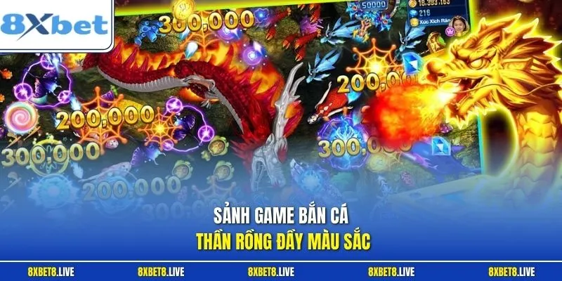 Sảnh game bắn cá Thần Rồng đầy màu sắc